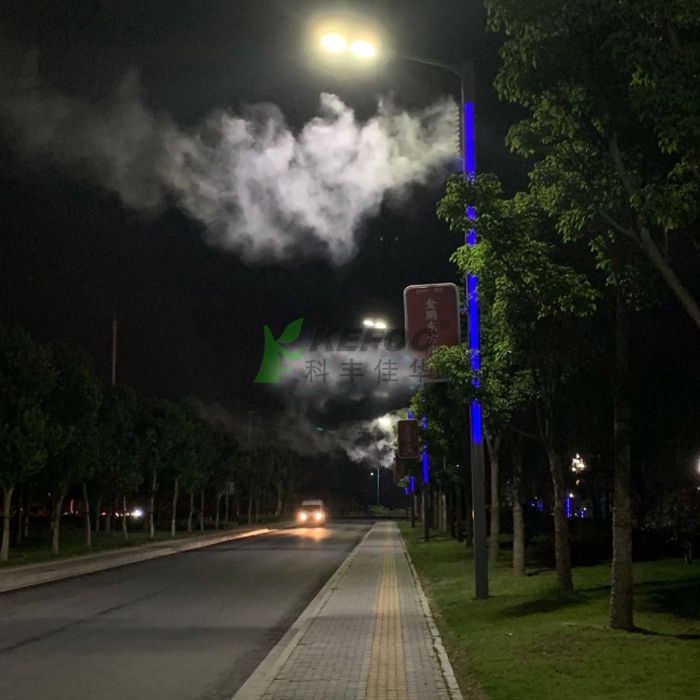 山東濟南路燈桿噴霧降塵設備案例