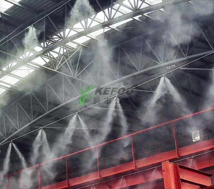 河北唐山礦料大棚噴霧降塵系統